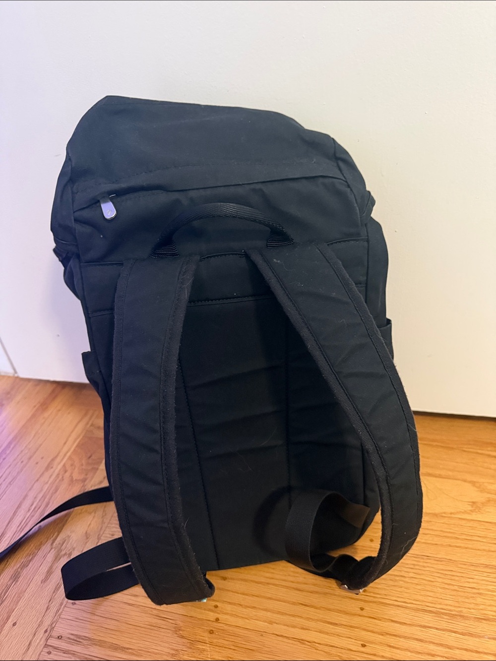 Fjallraven Greenland Black Roll-Top Backpack with Tan Leather Patch - Picture 3 of 3